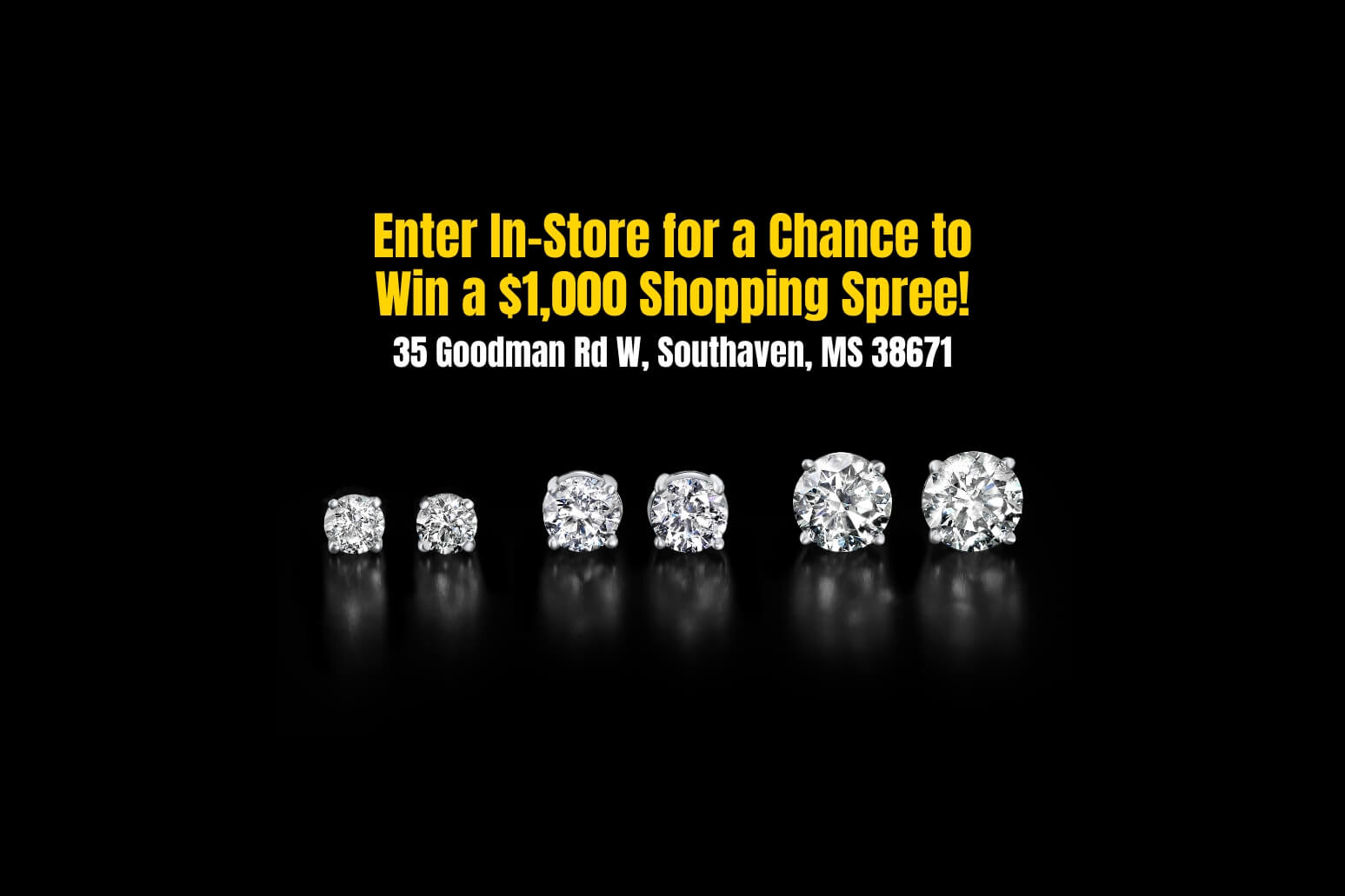 diamond earrings with promotional text