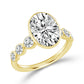 Above Love Star Oval Bezel Set Lab Grown Diamond Engagement Ring in Yellow Gold (3 3/4 Ctw)