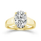 Bezel Set Cigar Band Oval Lab Grown Diamond Engagement Ring in Yellow Gold (3 Carat)