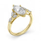 Hexagon Step-Cut Lab Grown Diamond Engagement Ring in 14K Yellow Gold with Marquise and Round Diamond Accents (2 1/2 Ctw)
