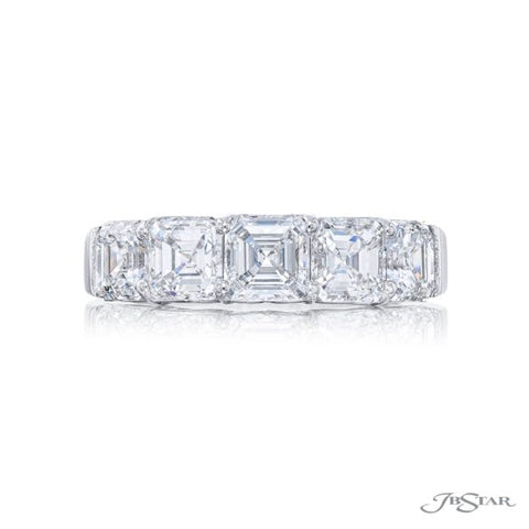 Platinum JB Star 1 4/5 Carat Square Emerald Cut Diamond Wedding Band