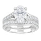 Oval Lab Grown Diamond Wedding Set in White Gold (2 1/3 Ctw)