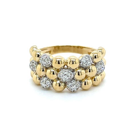 1/2 Ctw Diamond Bubble Fashion Ring in 14 Karat Yellow Gold