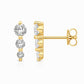 1/2 Ctw Lab-Grown Diamond Three-Stone Drop Earrings in 10K Yellow Gold
