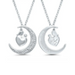 To the Moon and Back Crescent Moon Diamond Dangling Family Heart Pendant