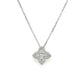 1/2 Ctw Diamond Clover Pendant in 14 Karat White Gold