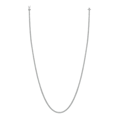 Lab Grown Diamond Tennis Necklace in 10 Karat White Gold (10 Ctw)