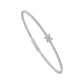 1/6 Ctw Lab Grown Flower Flexible Diamond Bangle Bracelet in Sterling Silver
