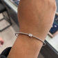 1/6 Ctw Lab Grown Flower Flexible Diamond Bangle Bracelet in Sterling Silver