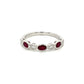 Oval Ruby and Diamond Band in 14 Karat White Gold