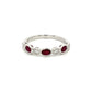 Oval Ruby and Diamond Band in 14 Karat White Gold