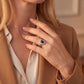 Royal Blue Sapphire Floral Diamond Halo Cocktail Ring in White Gold