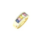 Yellow Gold Multi-Color Sapphire Diamond Band Ring