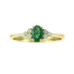 14K Yellow Gold Oval Emerald and Diamond Ring