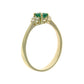 14K Yellow Gold Oval Emerald and Diamond Ring