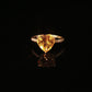 Heart-Shaped Citrine Solitaire Diamond Ring in Yellow Gold