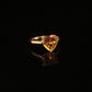 Heart-Shaped Citrine Solitaire Diamond Ring in Yellow Gold