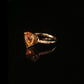 Heart-Shaped Citrine Solitaire Diamond Ring in Yellow Gold