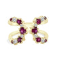 Ruby and Diamond Open Wrap Ring in Yellow Gold