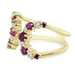 Ruby and Diamond Open Wrap Ring in Yellow Gold