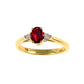 14K Yellow Gold Oval Ruby and Diamond Ring