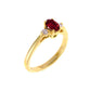 14K Yellow Gold Oval Ruby and Diamond Ring