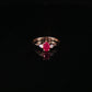 14K Yellow Gold Oval Ruby and Diamond Ring