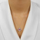 Rhythm of Love Lab Created Heart Shape Pink Tourmaline Pendant in Sterling Silver