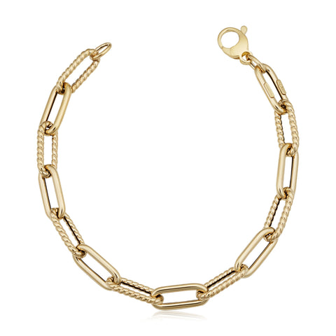 7.5 Inch Paperclip Bracelet in 14 Karat Yellow Gold