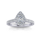 14 Karat White Gold 1 1/6 Carat Pear Shape Halo Lab Grown Diamond Engagement Ring