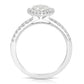 1 1/2 Ctw Pear Halo Lab Grown Diamond Engagement Ring in 14 Karat White Gold