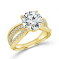 Above Love Star Round Lab Grown Diamond Engagement Ring in Yellow Gold (3 Ctw)