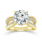Above Love Star Round Lab Grown Diamond Engagement Ring in Yellow Gold (3 Ctw)