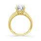 Above Love Star Round Lab Grown Diamond Engagement Ring in Yellow Gold (3 Ctw)