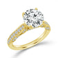 Above Love Star Round Lab Grown Diamond Engagement Ring in Yellow Gold (3 1/2 Ctw)
