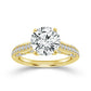 Above Love Star Round Lab Grown Diamond Engagement Ring in Yellow Gold (3 1/2 Ctw)