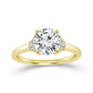 Above Love Star Round Lab Grown Diamond Engagement Ring in Yellow Gold (1 5/8 Ctw)