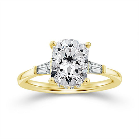 Above Love Star Modern Elongated Radiant Lab Grown Diamond Engagement Ring in Yellow Gold (2 3/4 Ctw)
