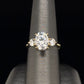 Above Love Star Oval and Round Three Stone Lab Grown Diamond Engagement Ring in Yellow Gold (3 Ctw)