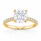 Round Hidden Halo Lab Grown Diamond Engagement Ring in Yellow Gold (3 1/2 Ctw)
