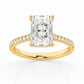Radiant Hidden Halo Lab Grown Diamond Engagement Ring in Yellow Gold (3 1/2 Ctw)