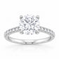 Round Hidden Halo Lab Grown Diamond Engagement Ring in White Gold (3 1/2 Ctw)