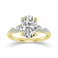 Above Love Star Oval Lab Grown Diamond Engagement Ring in Yellow Gold (3 Ctw)
