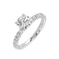 Round Lab Grown Diamond Engagement Ring in White Gold (2 Ct Center)