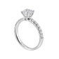 Round Lab Grown Diamond Engagement Ring in White Gold (2 Ct Center)