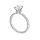 Round Hidden Halo Lab Grown Diamond Engagement Ring in White Gold (2 Ct Center)