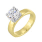 Cigar Band Round Hidden Halo Lab Grown Diamond Engagement Ring in Yellow Gold (2 Ct Center)