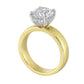 Cigar Band Round Hidden Halo Lab Grown Diamond Engagement Ring in Yellow Gold (2 Ct Center)