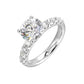 Round Lab Grown Diamond Engagement Ring in White Gold (2 Ct Center)