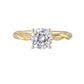 Round Hidden Halo Twist Lab Grown Diamond Engagement Ring in Yellow Gold (2 Ct Center)